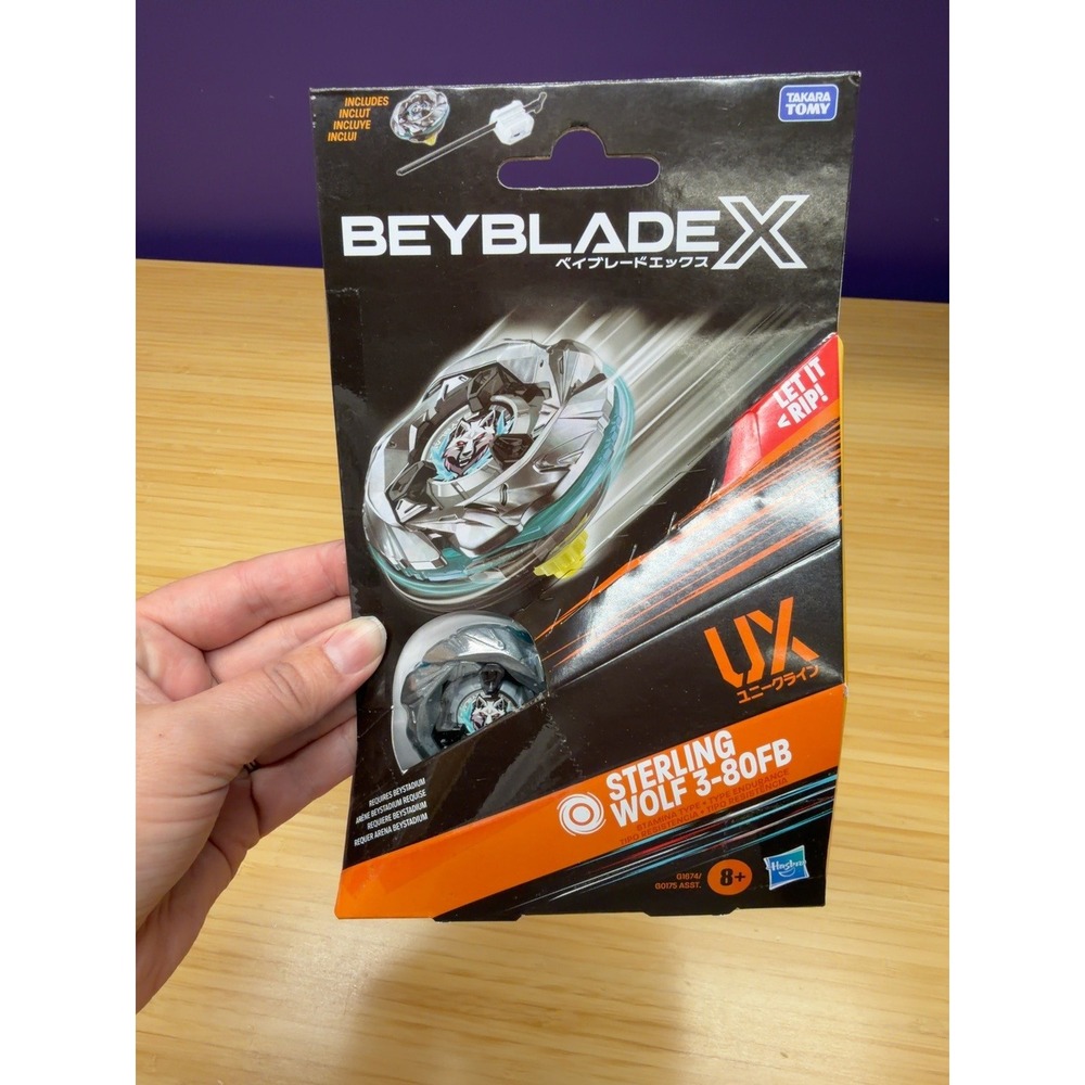 Beyblade X UX Sterling Wolf 3-80FB Starter Pack Launcher New Hasbro